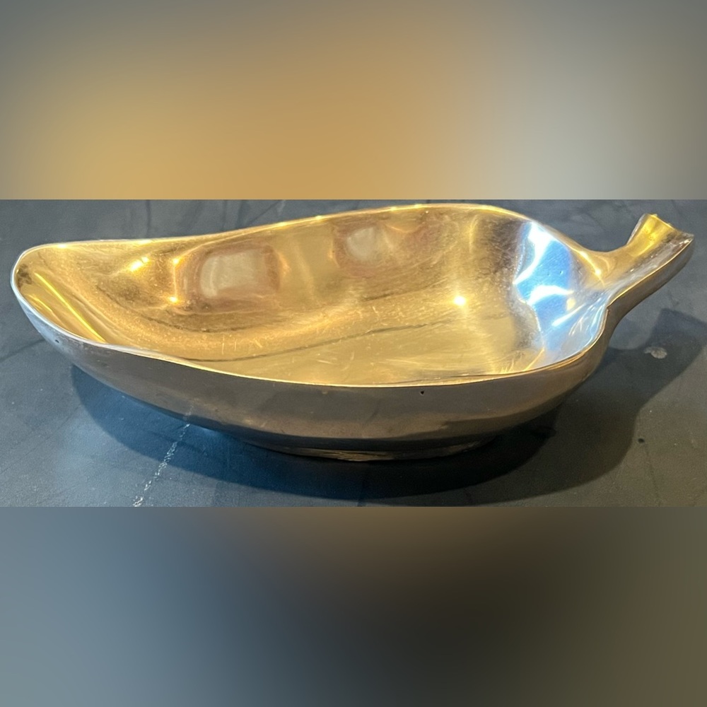 Vintage Aluminum Jalapeno Shaped Small Bowl